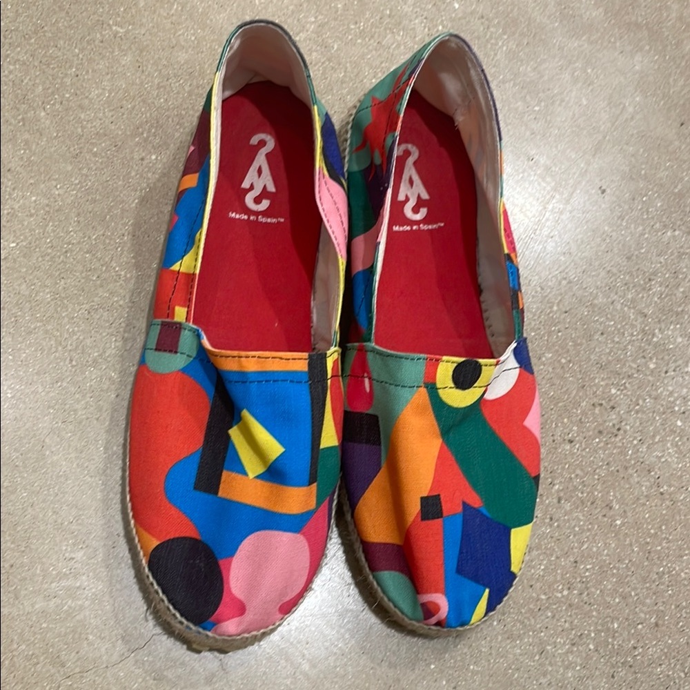 Colorful Slip-On Espadrilles with Abstract Pattern